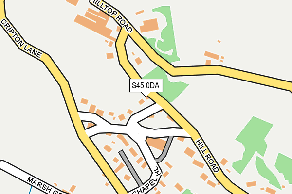 S45 0DA map - OS OpenMap – Local (Ordnance Survey) S45 0DA map - OS OpenMap – Local (Ordnance Survey)