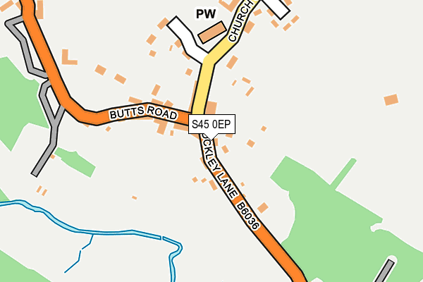 S45 0EP map - OS OpenMap – Local (Ordnance Survey) S45 0EP map - OS OpenMap – Local (Ordnance Survey)