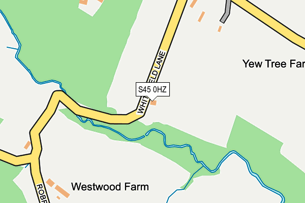 S45 0HZ map - OS OpenMap – Local (Ordnance Survey)