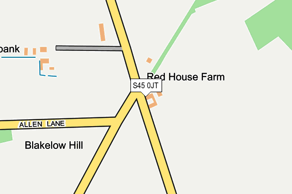 S45 0JT map - OS OpenMap – Local (Ordnance Survey) S45 0JT map - OS OpenMap – Local (Ordnance Survey)