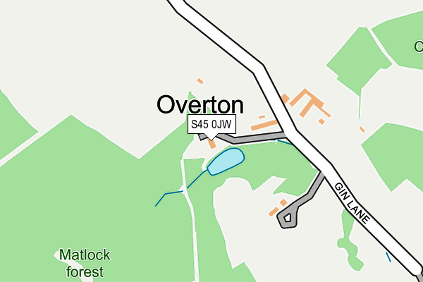 S45 0JW map - OS OpenMap – Local (Ordnance Survey)