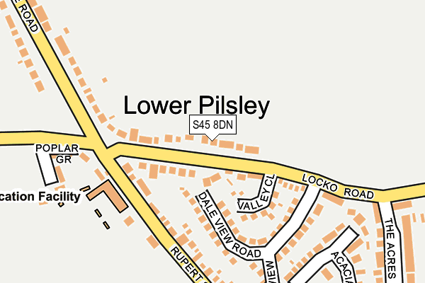 S45 8DN map - OS OpenMap – Local (Ordnance Survey) S45 8DN map - OS OpenMap – Local (Ordnance Survey)