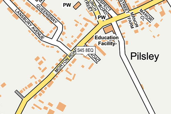 S45 8EQ map - OS OpenMap – Local (Ordnance Survey) S45 8EQ map - OS OpenMap – Local (Ordnance Survey)