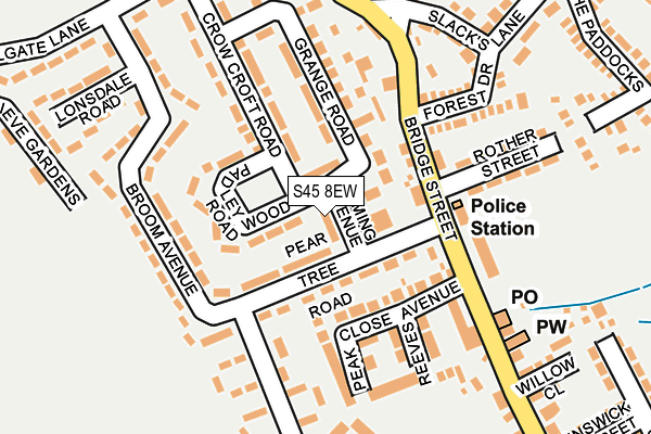 S45 8EW map - OS OpenMap – Local (Ordnance Survey) S45 8EW map - OS OpenMap – Local (Ordnance Survey)