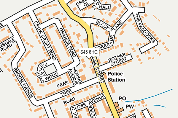 S45 8HQ map - OS OpenMap – Local (Ordnance Survey) S45 8HQ map - OS OpenMap – Local (Ordnance Survey)