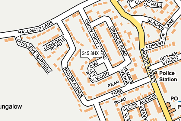 S45 8HX map - OS OpenMap – Local (Ordnance Survey) S45 8HX map - OS OpenMap – Local (Ordnance Survey)