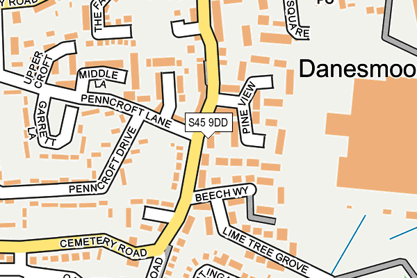 S45 9DD map - OS OpenMap – Local (Ordnance Survey) S45 9DD map - OS OpenMap – Local (Ordnance Survey)