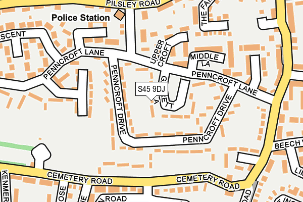 S45 9DJ map - OS OpenMap – Local (Ordnance Survey) S45 9DJ map - OS OpenMap – Local (Ordnance Survey)