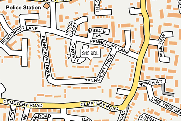 S45 9DL map - OS OpenMap – Local (Ordnance Survey) S45 9DL map - OS OpenMap – Local (Ordnance Survey)