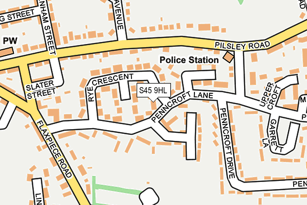 S45 9HL map - OS OpenMap – Local (Ordnance Survey) S45 9HL map - OS OpenMap – Local (Ordnance Survey)