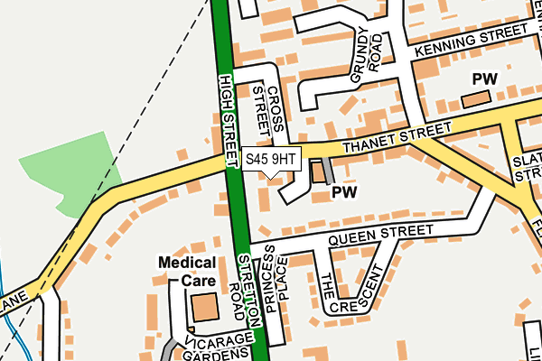 S45 9HT map - OS OpenMap – Local (Ordnance Survey) S45 9HT map - OS OpenMap – Local (Ordnance Survey)