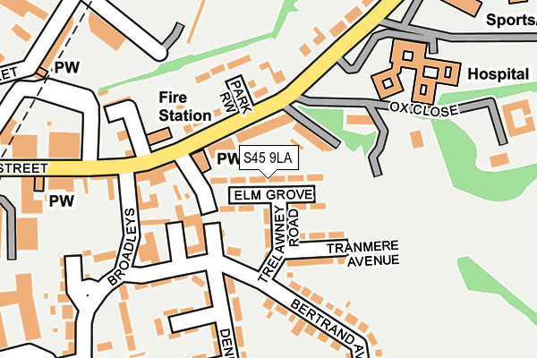 S45 9LA map - OS OpenMap – Local (Ordnance Survey) S45 9LA map - OS OpenMap – Local (Ordnance Survey)