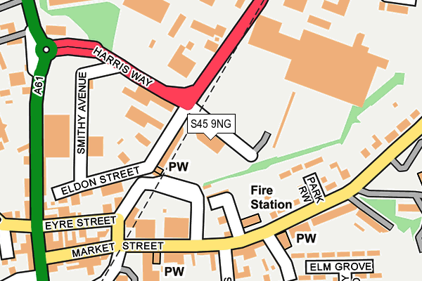 S45 9NG map - OS OpenMap – Local (Ordnance Survey) S45 9NG map - OS OpenMap – Local (Ordnance Survey)