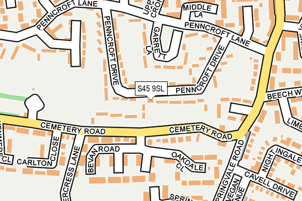 S45 9SL map - OS OpenMap – Local (Ordnance Survey) S45 9SL map - OS OpenMap – Local (Ordnance Survey)