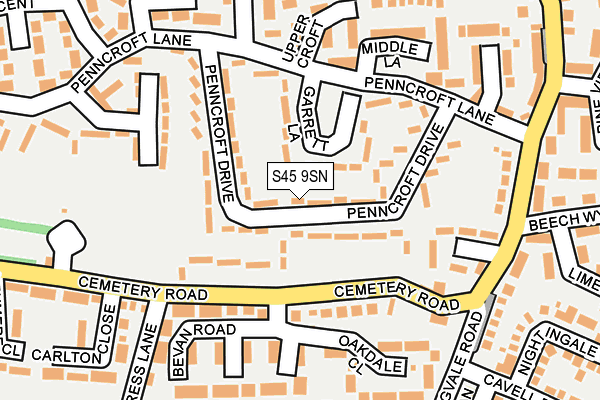 S45 9SN map - OS OpenMap – Local (Ordnance Survey) S45 9SN map - OS OpenMap – Local (Ordnance Survey)
