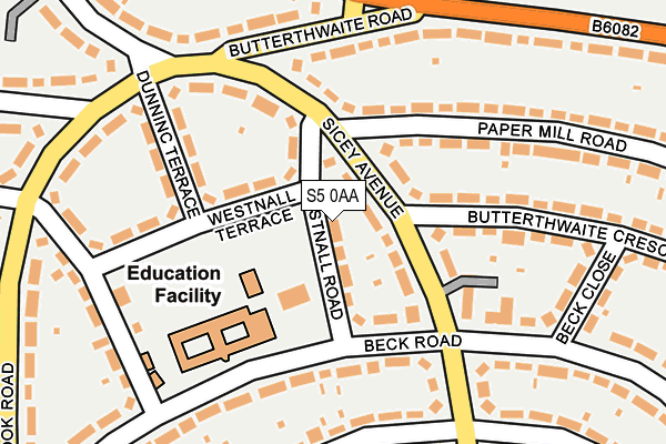 S5 0AA map - OS OpenMap – Local (Ordnance Survey)