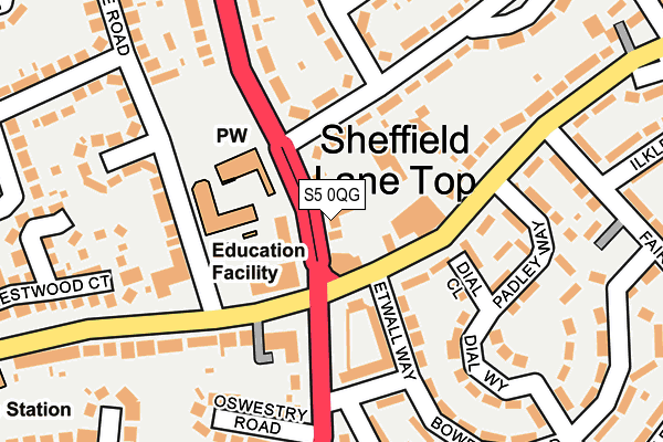 S5 0QG map - OS OpenMap – Local (Ordnance Survey) S5 0QG map - OS OpenMap – Local (Ordnance Survey)