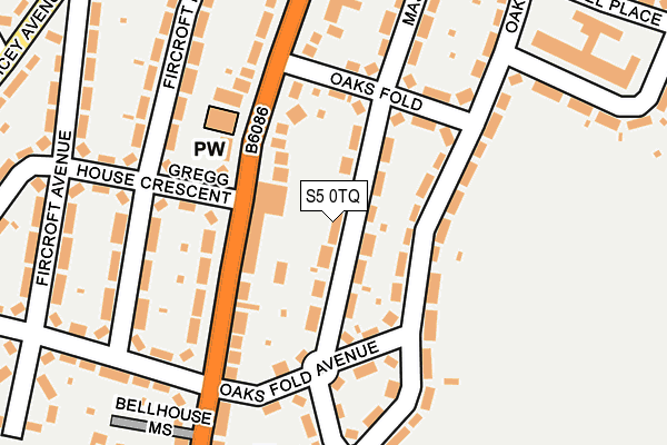 S5 0TQ map - OS OpenMap – Local (Ordnance Survey) S5 0TQ map - OS OpenMap – Local (Ordnance Survey)