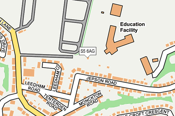 S5 6AG map - OS OpenMap – Local (Ordnance Survey) S5 6AG map - OS OpenMap – Local (Ordnance Survey)