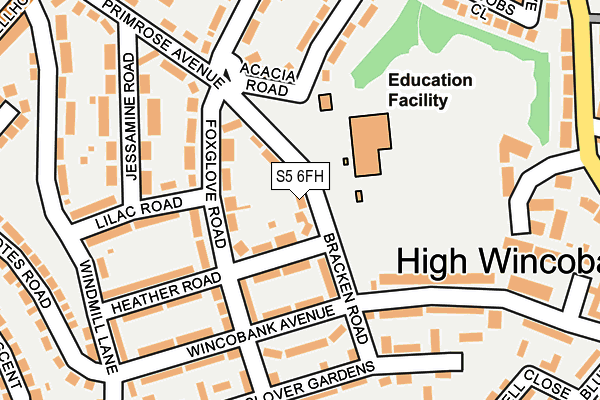 S5 6FH map - OS OpenMap – Local (Ordnance Survey) S5 6FH map - OS OpenMap – Local (Ordnance Survey)