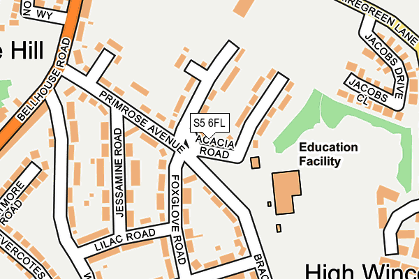 S5 6FL map - OS OpenMap – Local (Ordnance Survey) S5 6FL map - OS OpenMap – Local (Ordnance Survey)