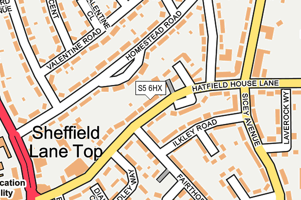 S5 6HX map - OS OpenMap – Local (Ordnance Survey) S5 6HX map - OS OpenMap – Local (Ordnance Survey)