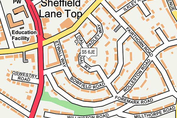 S5 6JE map - OS OpenMap – Local (Ordnance Survey) S5 6JE map - OS OpenMap – Local (Ordnance Survey)