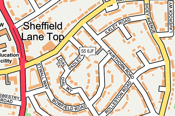 S5 6JF map - OS OpenMap – Local (Ordnance Survey) S5 6JF map - OS OpenMap – Local (Ordnance Survey)