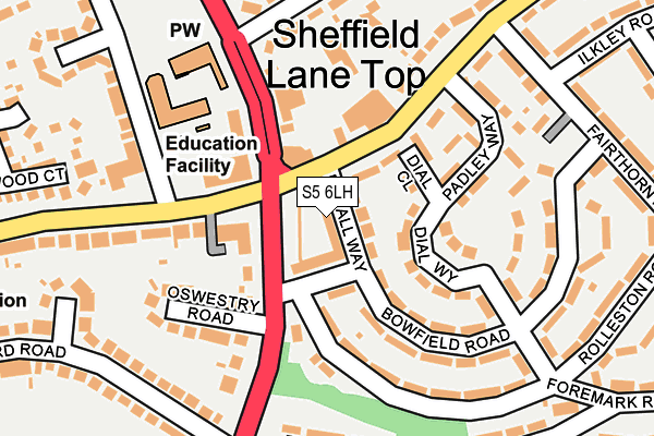 S5 6LH map - OS OpenMap – Local (Ordnance Survey) S5 6LH map - OS OpenMap – Local (Ordnance Survey)