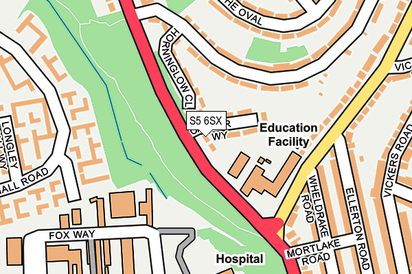 S5 6SX map - OS OpenMap – Local (Ordnance Survey) S5 6SX map - OS OpenMap – Local (Ordnance Survey)