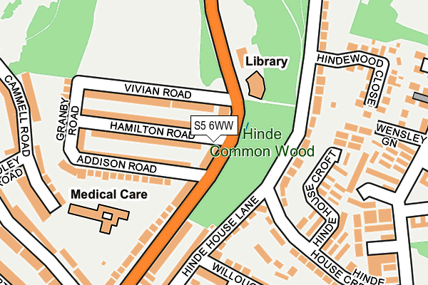 S5 6WW map - OS OpenMap – Local (Ordnance Survey)