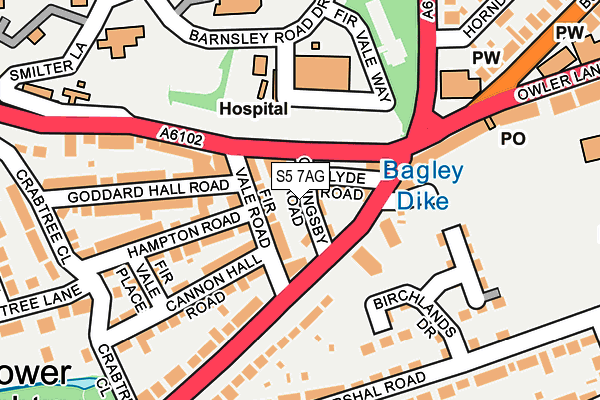 S5 7AG map - OS OpenMap – Local (Ordnance Survey) S5 7AG map - OS OpenMap – Local (Ordnance Survey)