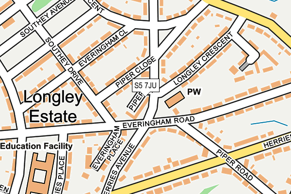 S5 7JU map - OS OpenMap – Local (Ordnance Survey) S5 7JU map - OS OpenMap – Local (Ordnance Survey)