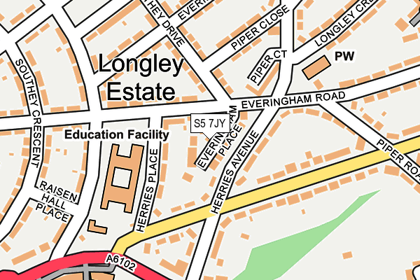 S5 7JY map - OS OpenMap – Local (Ordnance Survey) S5 7JY map - OS OpenMap – Local (Ordnance Survey)