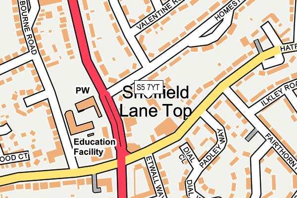 S5 7YT map - OS OpenMap – Local (Ordnance Survey) S5 7YT map - OS OpenMap – Local (Ordnance Survey)
