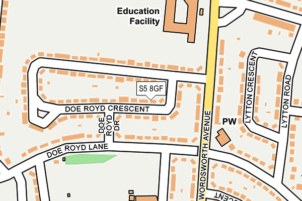 S5 8GF map - OS OpenMap – Local (Ordnance Survey) S5 8GF map - OS OpenMap – Local (Ordnance Survey)