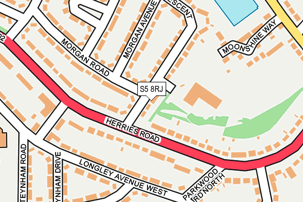 S5 8RJ map - OS OpenMap – Local (Ordnance Survey) S5 8RJ map - OS OpenMap – Local (Ordnance Survey)