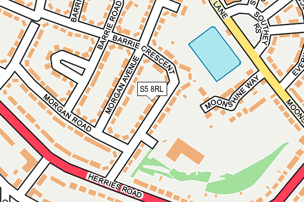 S5 8RL map - OS OpenMap – Local (Ordnance Survey) S5 8RL map - OS OpenMap – Local (Ordnance Survey)