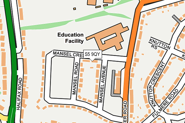 S5 9QY map - OS OpenMap – Local (Ordnance Survey) S5 9QY map - OS OpenMap – Local (Ordnance Survey)