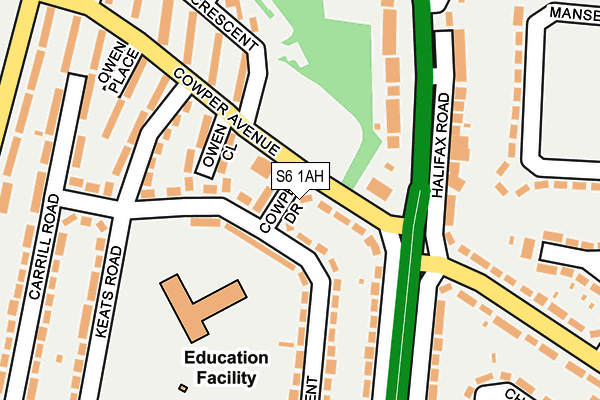 S6 1AH map - OS OpenMap – Local (Ordnance Survey) S6 1AH map - OS OpenMap – Local (Ordnance Survey)