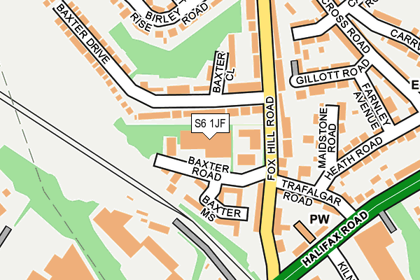 S6 1JF map - OS OpenMap – Local (Ordnance Survey) S6 1JF map - OS OpenMap – Local (Ordnance Survey)