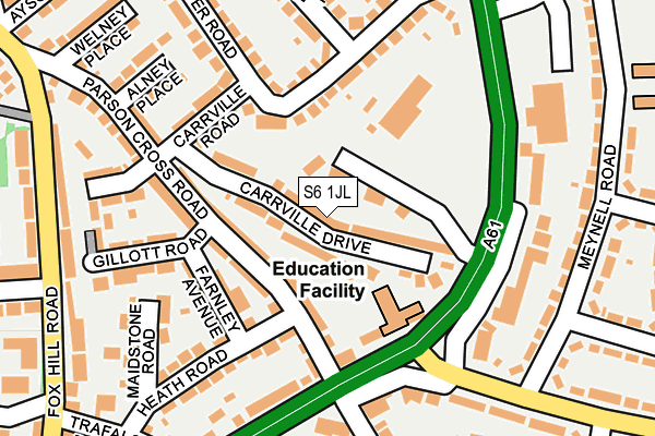S6 1JL map - OS OpenMap – Local (Ordnance Survey) S6 1JL map - OS OpenMap – Local (Ordnance Survey)