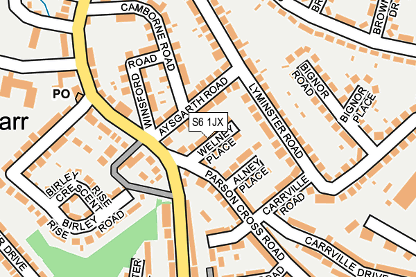 S6 1JX map - OS OpenMap – Local (Ordnance Survey) S6 1JX map - OS OpenMap – Local (Ordnance Survey)