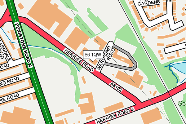 S6 1QW map - OS OpenMap – Local (Ordnance Survey) S6 1QW map - OS OpenMap – Local (Ordnance Survey)