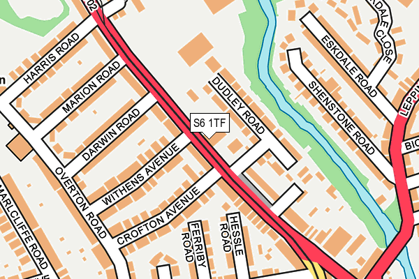 S6 1TF map - OS OpenMap – Local (Ordnance Survey) S6 1TF map - OS OpenMap – Local (Ordnance Survey)