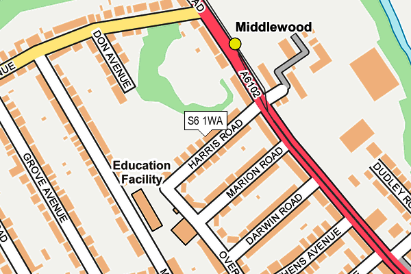 S6 1WA map - OS OpenMap – Local (Ordnance Survey) S6 1WA map - OS OpenMap – Local (Ordnance Survey)
