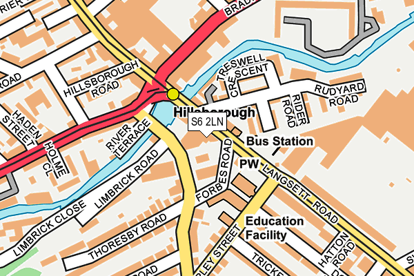 S6 2LN map - OS OpenMap – Local (Ordnance Survey) S6 2LN map - OS OpenMap – Local (Ordnance Survey)