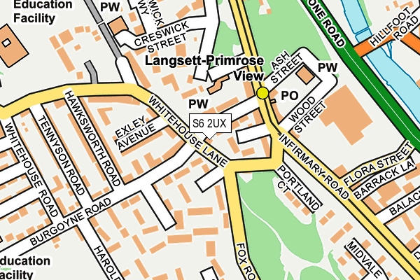 S6 2UX map - OS OpenMap – Local (Ordnance Survey) S6 2UX map - OS OpenMap – Local (Ordnance Survey)