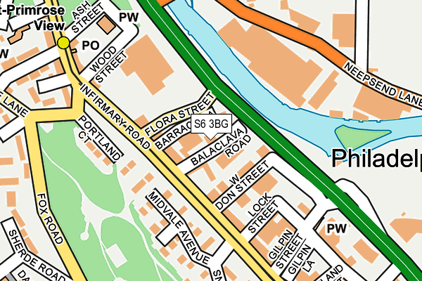 S6 3BG map - OS OpenMap – Local (Ordnance Survey) S6 3BG map - OS OpenMap – Local (Ordnance Survey)