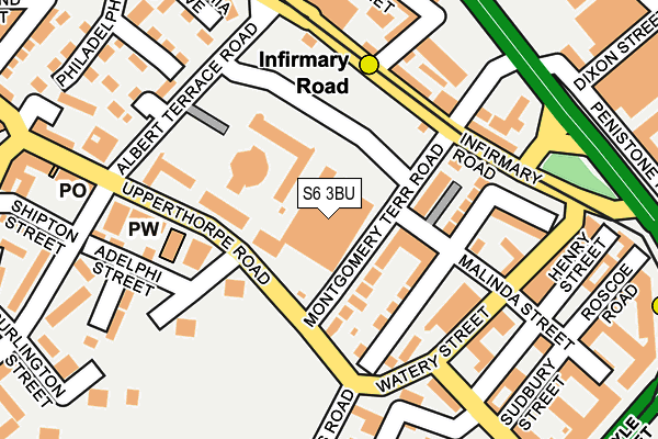 S6 3BU map - OS OpenMap – Local (Ordnance Survey) S6 3BU map - OS OpenMap – Local (Ordnance Survey)